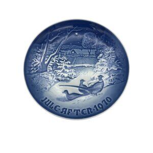 B&G Copenhagen 1970 Christmas Plate Copenhagen Christmas Denmark 7" Blue White